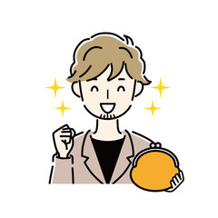 ビジネスマン　財布　喜ぶ