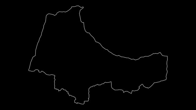 Tanger-Tetouan-Al Hoceima region map of Morocco outline animation