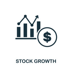 Obraz premium Stock Growth icon. Monochrome simple Stock Growth icon for templates, web design and infographics