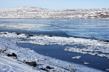 Winter landscape of the Westfjorden in Iceland