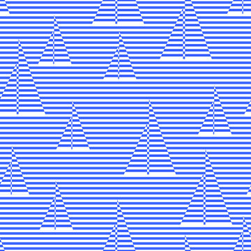 Sailboat in the sea. Stylized marine striped background. Seamless vector pattern.