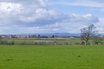 Looking up to the Town of Troon on the west coast of Scotland.