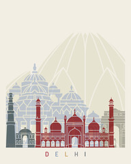 Delhi skyline poster