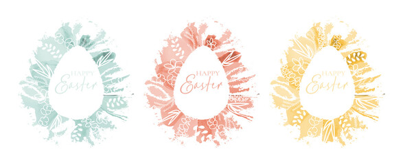 Happy Easter Set of  greeting cards, banners, posters. 