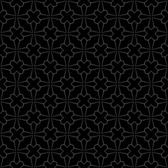 Fototapeta premium Abstract Seamless pattern. Memphis style background. Retro black and white texture.Ornamental seamless pattern. Seamless pattern with overlapping geometric shapes forming abstract ornament.abstract.