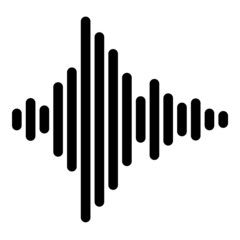 Sound Wave Flat Icon Isolated On White Background