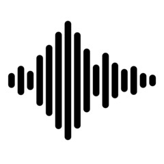 Sound Wave Flat Icon Isolated On White Background