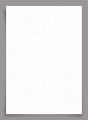 White paper with dot pattern on gray background.