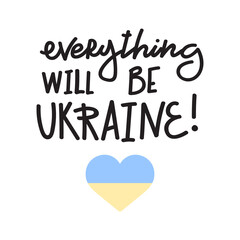 Motivational lettering about the war in Ukraine. Pray for peace in Ukraine and world. Stop the aggression. Be as brave as Ukrainian people who fight for their country. 