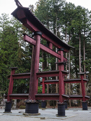 北口本宮冨士浅間神社の大きな鳥居
