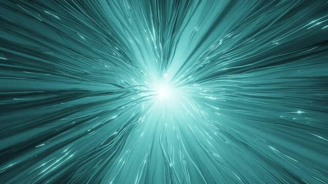 3d rendering of loop animation of abstract blue impulses of brain neurons or data transfer.