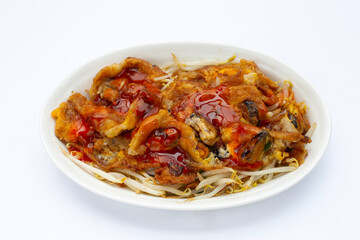 Crispy fried mussel pancake with bean sprout