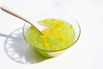 Corn with tapioca pearls in coconut milk