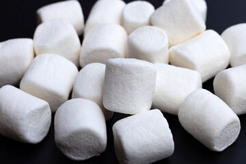 Delicious fluffy round marshmallows, White candy