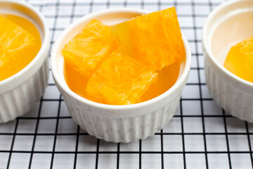 Sweet egg floss jelly. Thai dessert