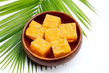 Sweet egg floss jelly. Thai dessert