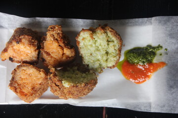 Falafel served on a plate 