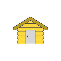 log cabin icon in color icon, isolated on white background 