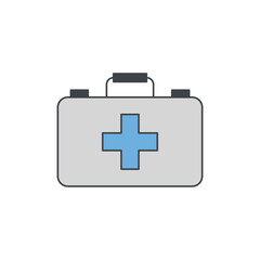 Obraz premium First aid kit icon in color icon, isolated on white background 