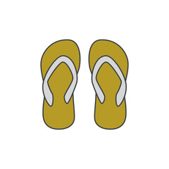 Beach flipflops footwear icon in color icon, isolated on white background 