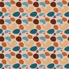 Abstract blobs pattern. Trendy seamless background with abstract smooth shapes. Vector repeat illustration