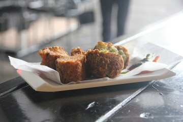 Falafel served on a plate 