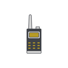 Communication handheld radio icon in color icon, isolated on white background  © hilda