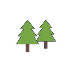 Coniferous icon in color icon, isolated on white background 