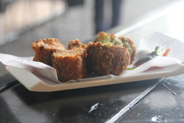 Falafel served on a plate 