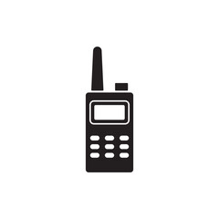 Communication handheld radio icon in black flat glyph, filled style isolated on white background © hilda