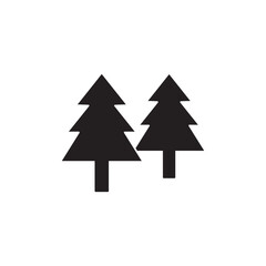 Obraz premium Coniferous icon in black flat glyph, filled style isolated on white background