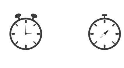 clock and compass icon.vector design eps 10.