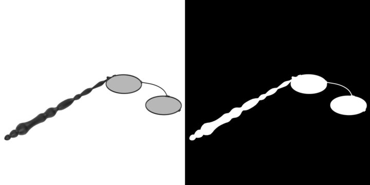 3D rendering illustration of foldable lorgnette eyeglasses