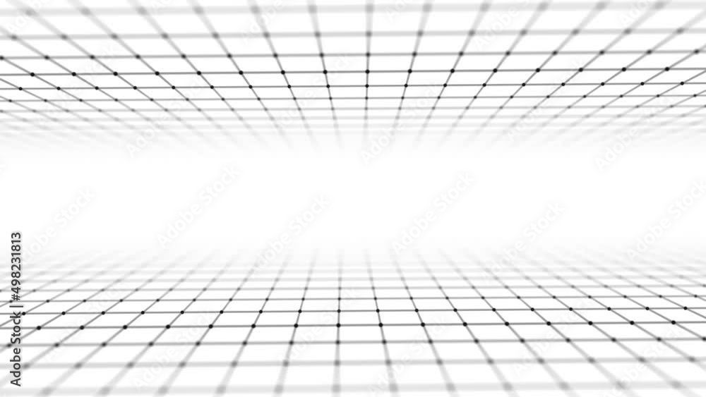 Poster Dynamic double flow of digital particles. Network connection structure. Big data visualization. 3D rendering.
