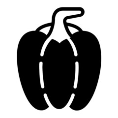 Bright Red capsicum vector icon design, Condiments and Spices symbol, Food cooking ingredients Sign, Herbs and table sauce stock illustration, Red Bell pepper Concept, 