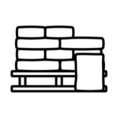 Palette With Plaster Bags Icon