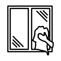 Hand Wiping Window Icon
