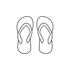 Beach flipflops footwear icon line style icon, style isolated on white background