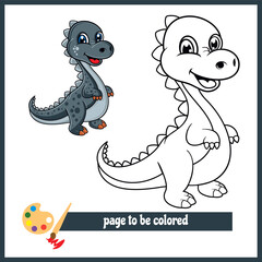dinosaurus hand draw cartoon picture vector