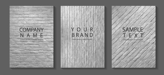 Vector white grunge brick wall background. in A4 size for design work cover book presentation. brochure layout and flyers poster template.