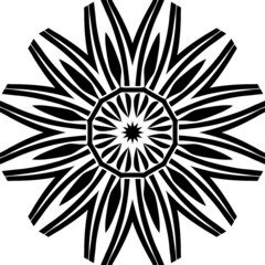 Easy Lining black and white mandala for coloring book pages. Abstract doodle shape to color for kids and beginners.template.Artistic Circular Pattern Design. perfect looping curve scale.