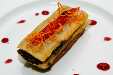 Penca rellena de morcilla