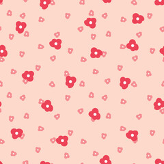 Small vintage flowers seamless pattern on beige background