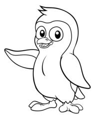 Fototapeta premium Penguin Bird Coloring Cartoon Wildlife Mascot