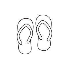 Beach flipflops footwear icon line style icon, style isolated on white background