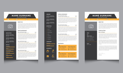 Creative Resume and Cover Letter Layout Set with Professional Resume CV Template design