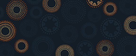 Horizontal african banner. Vector design. Abstract seamless pattern, ethnic background, african syle.