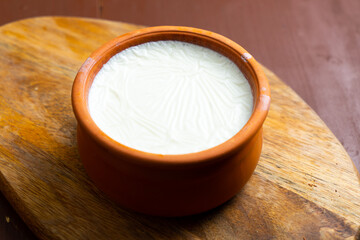 Bowl of goat cheese