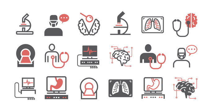 Medical Diagnostic Icons Set. Health Center. Vector Sign For Web Graphics.