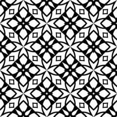 Abstract endless geometric texture illustration of symmetric lattice repeat tiles. Simple minimalist black & white background. Design for prints, textile, decor.Geometric texture with curved shapes.